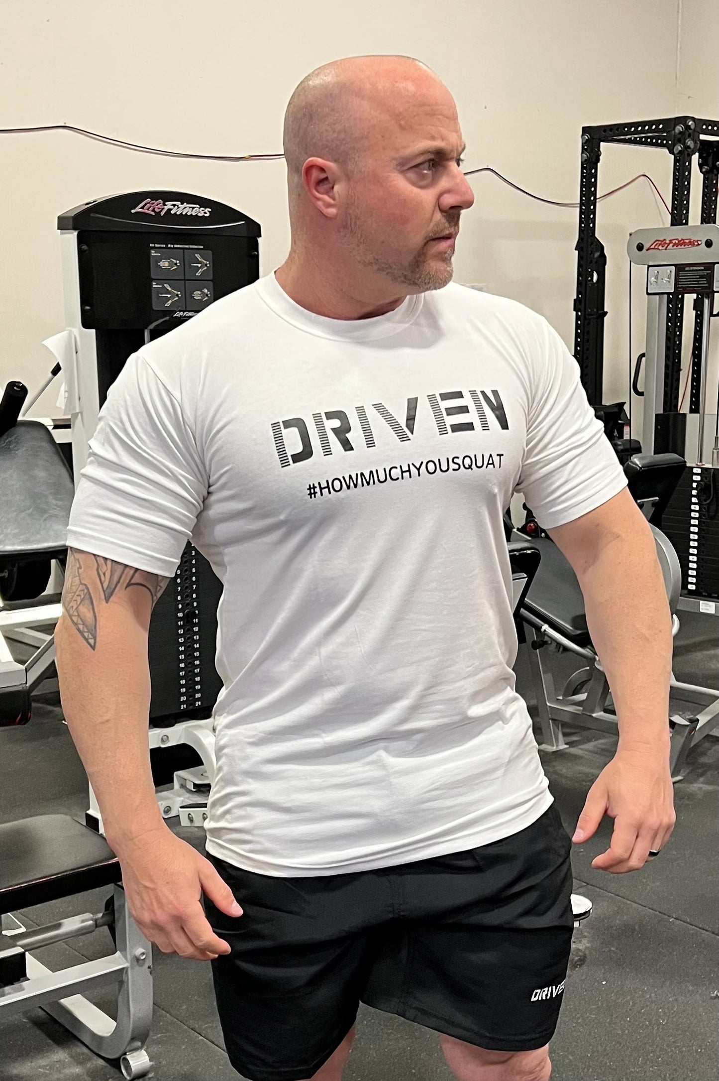 DRIVEN - T Shirts Muscle Fit "How Much You Squat"**SALE**